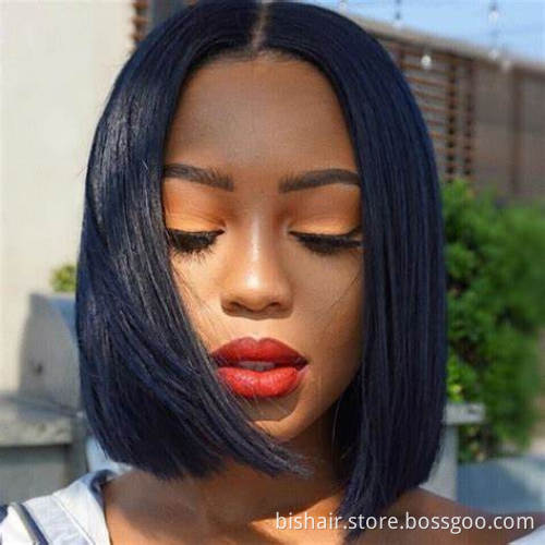 BIS Bob Lace Closure Wig For Women Short 4*4 Human Hair Bob Closure Wigs Natural Color Brazilian Straight 150 Density Bob Wigs